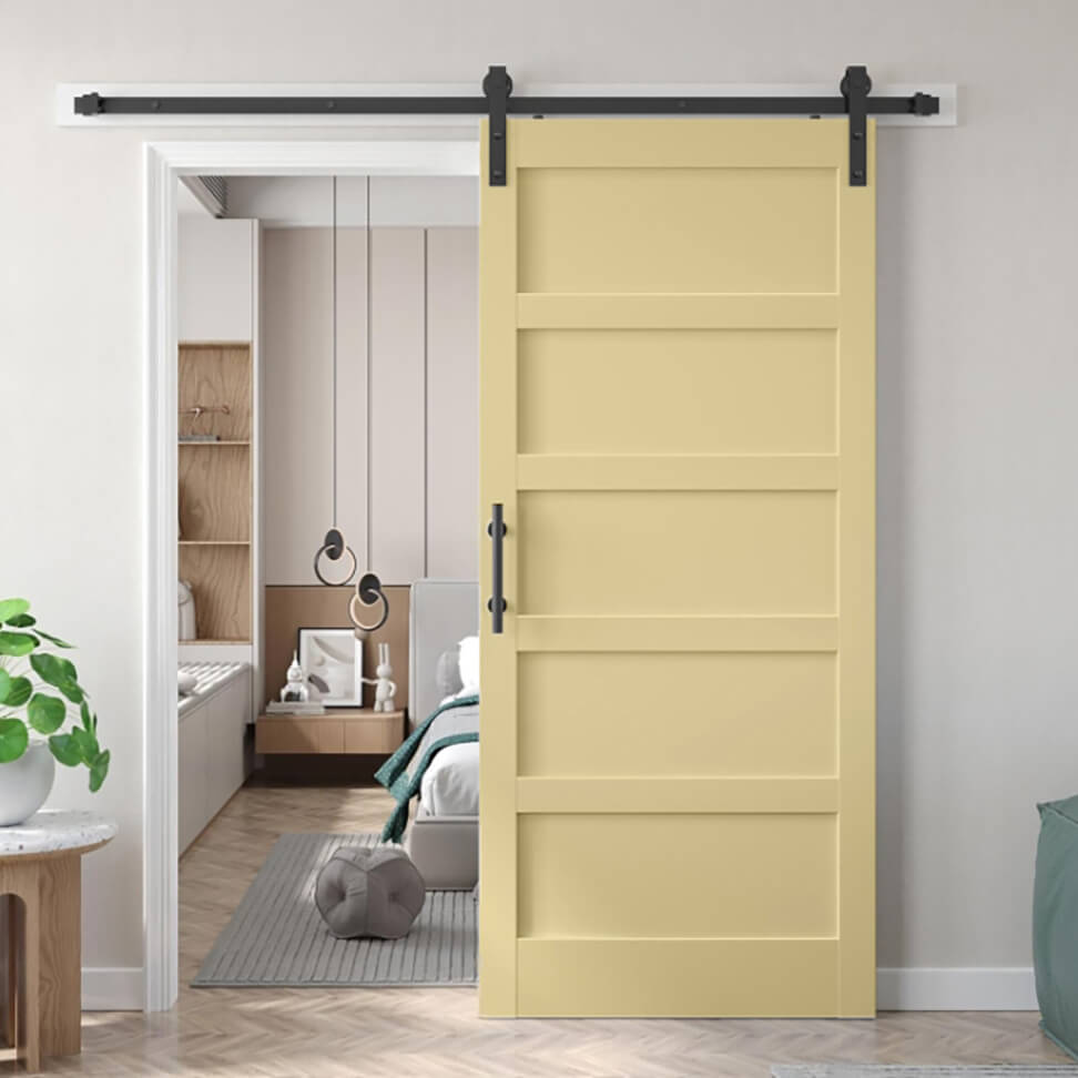 Installation effect of hardware sleeve for straight arm barn door picture