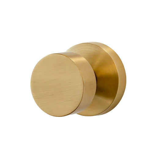 Orbicular Rosette with Round Smooth Knob in Satin Brass Picture