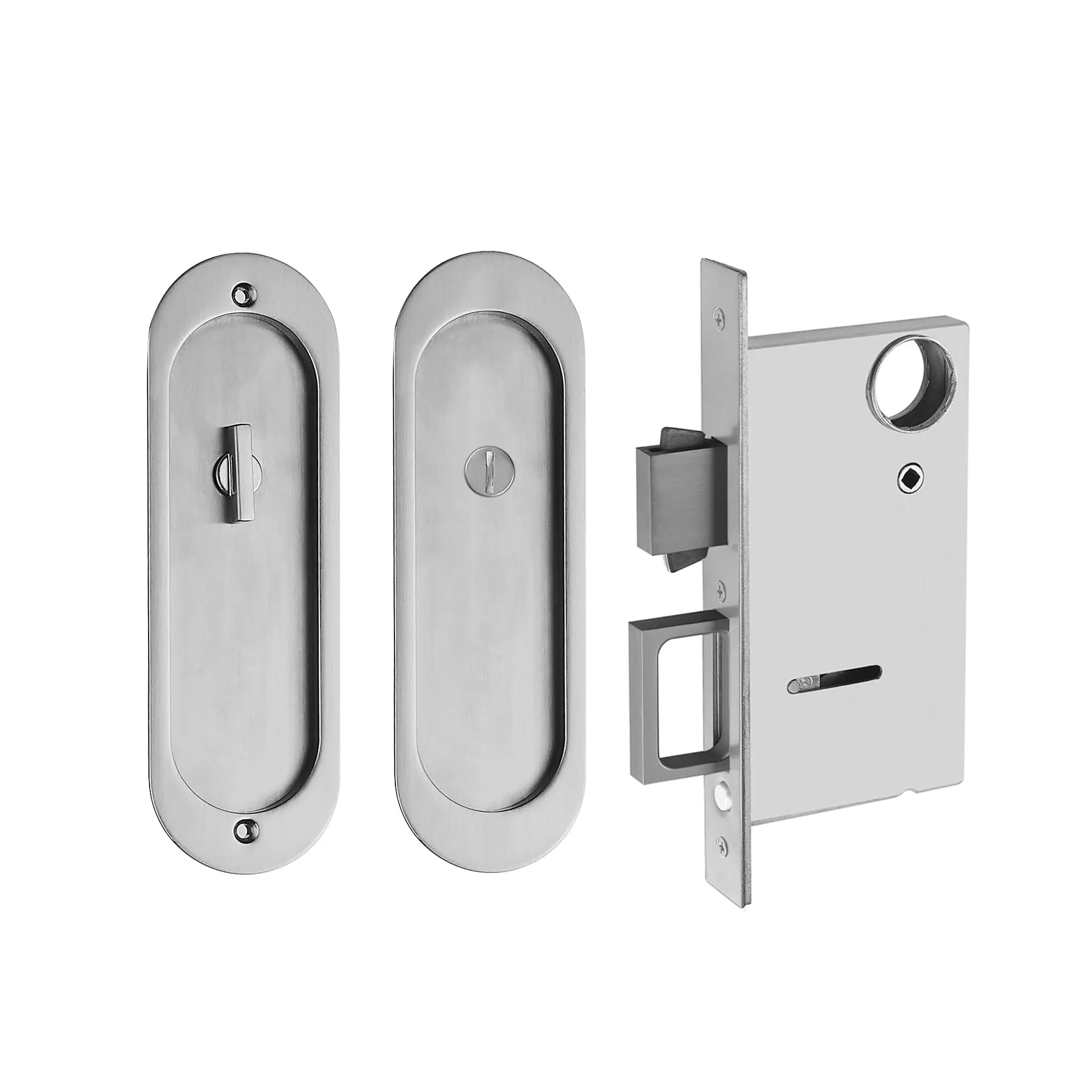 1802 - Circular rectangular sliding glass door lock with Satin Nickel zhongshan sunshine hardware Co., Ltd