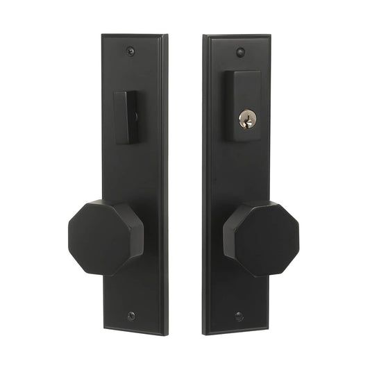 Quadrato Multi Point Lock with Octagonal Handle in Matte Black Picture