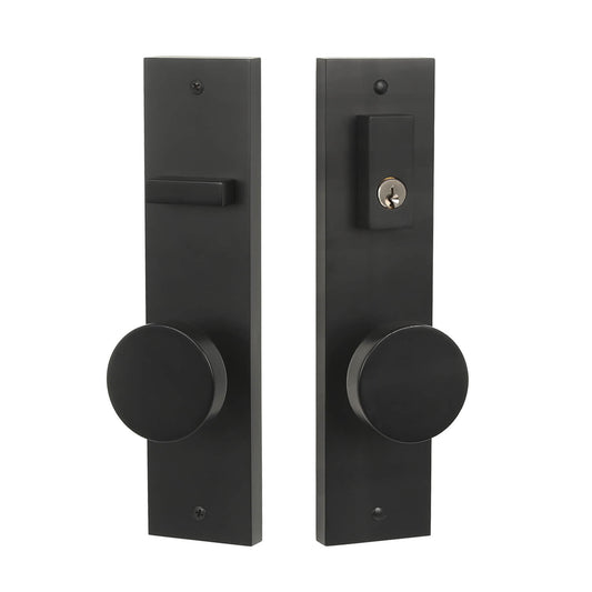 Quadrato Multi Point Lock with Half-Knurled Handle in Matte Black Picture