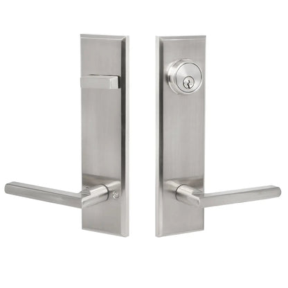 Quadrato Multi Point Lock with Kirill Handle in Satin Nickel Picture
