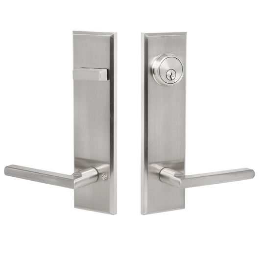 Quadrato Multi Point Lock with Kirill Handle in Satin Nickel Picture