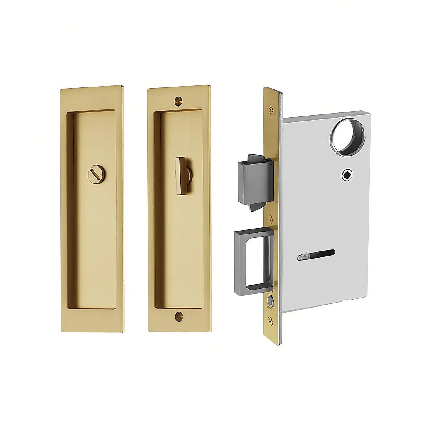 satin brass pocket door locks