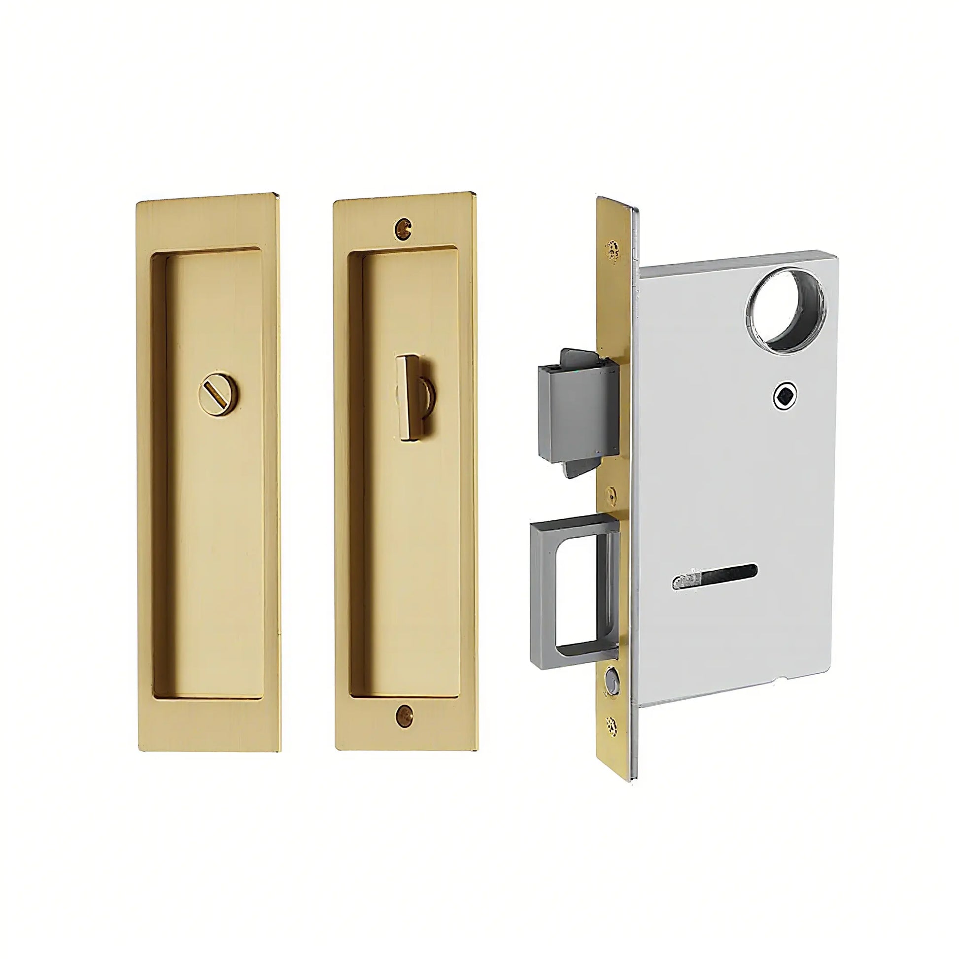 satin brass pocket door locks