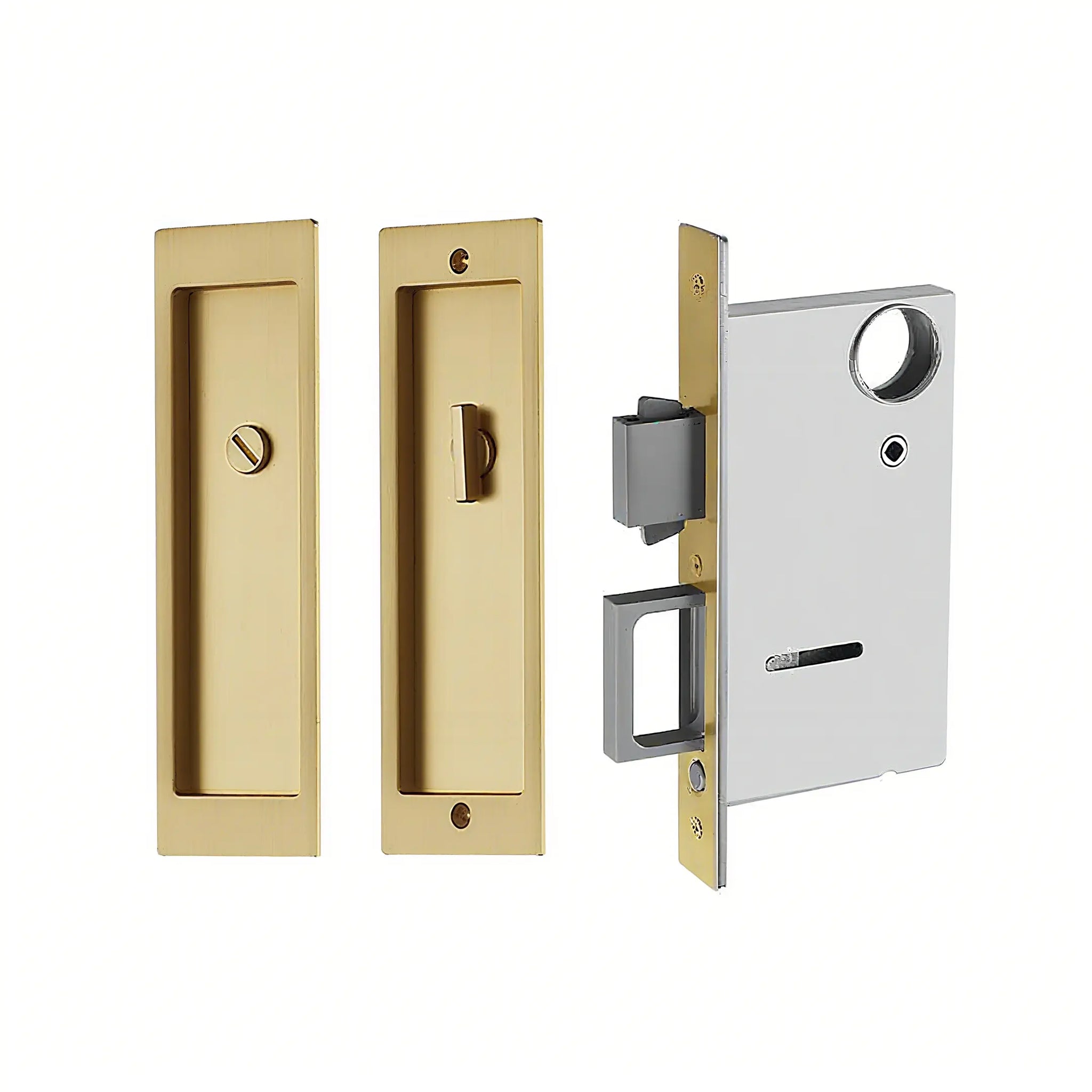 satin brass pocket door locks