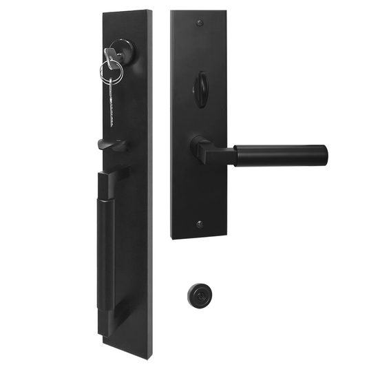 Smooth handle entry door handleset