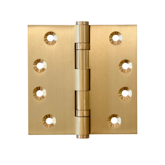 Square Corner 4"*4"*3mm Brass Door Hinge in Satin Brass Picture