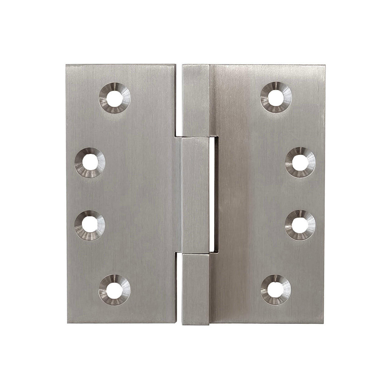 Square Corner 4in*4in*4.6mm Square Bearing Brass Door Hinge in Satin Nickel Picture