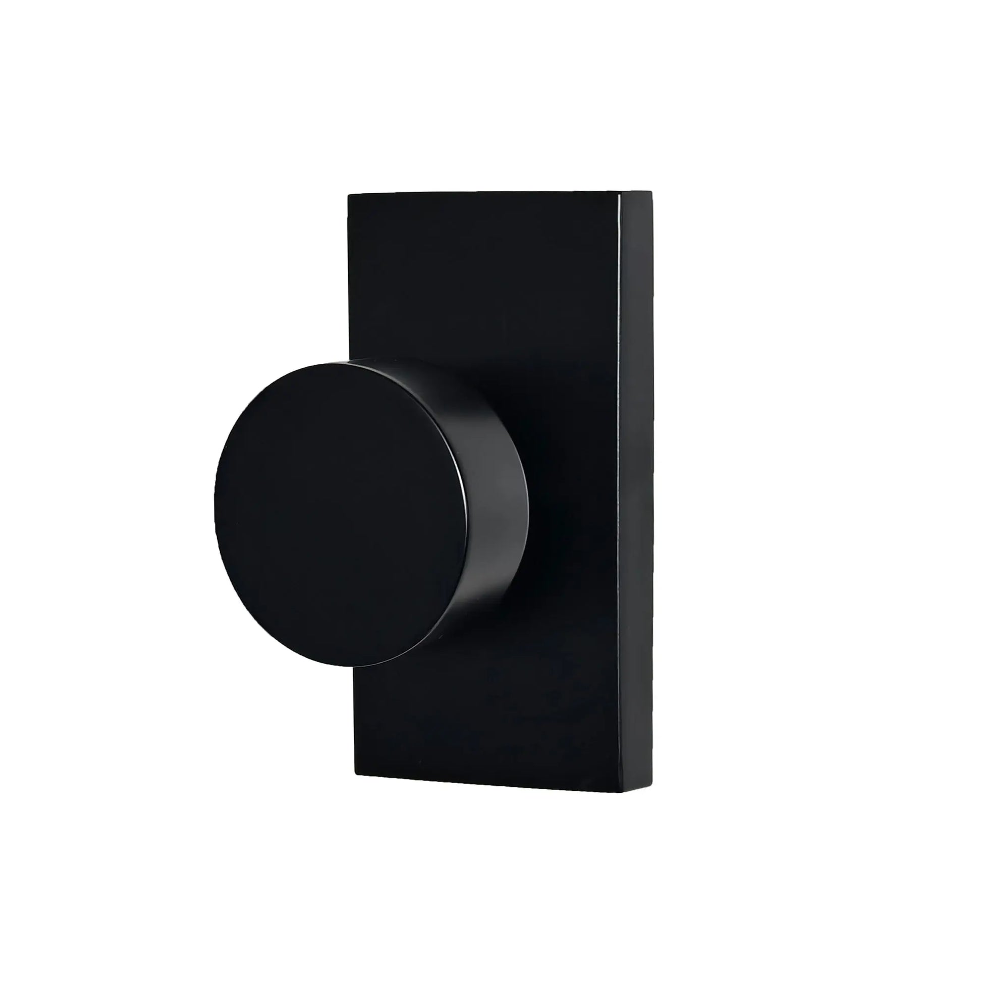 Black door handle on a white background