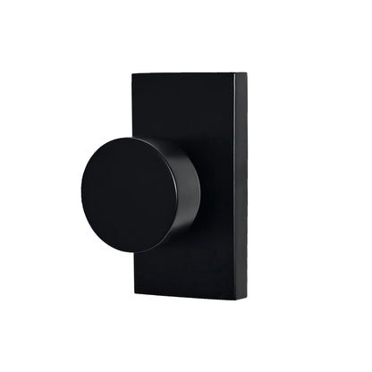 Black door handle on a white background