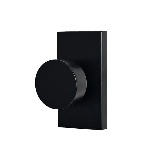 Black door handle on a white background