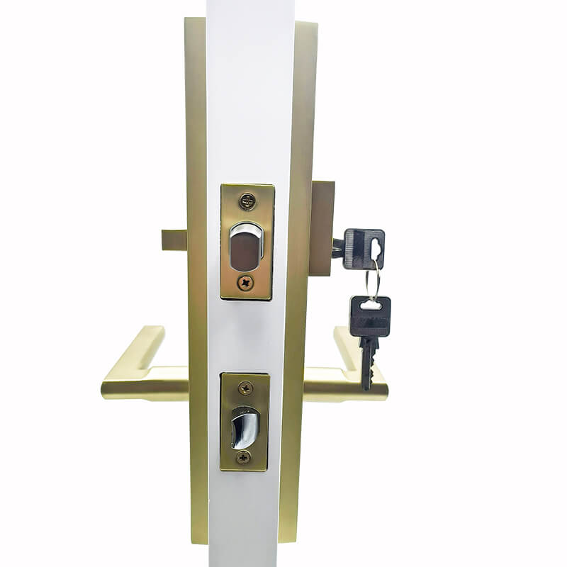 Quadrato Multi Point Lock with Kirill Handle in Satin Brass