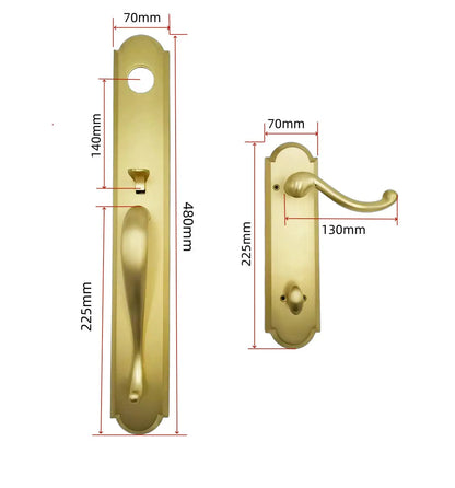 Westminster One-Piece Door Handleset with S Grip and Circolo Rosette with Contempo Comma Lever in Satin Brass zhongshan sunshine hardware Co., Ltd