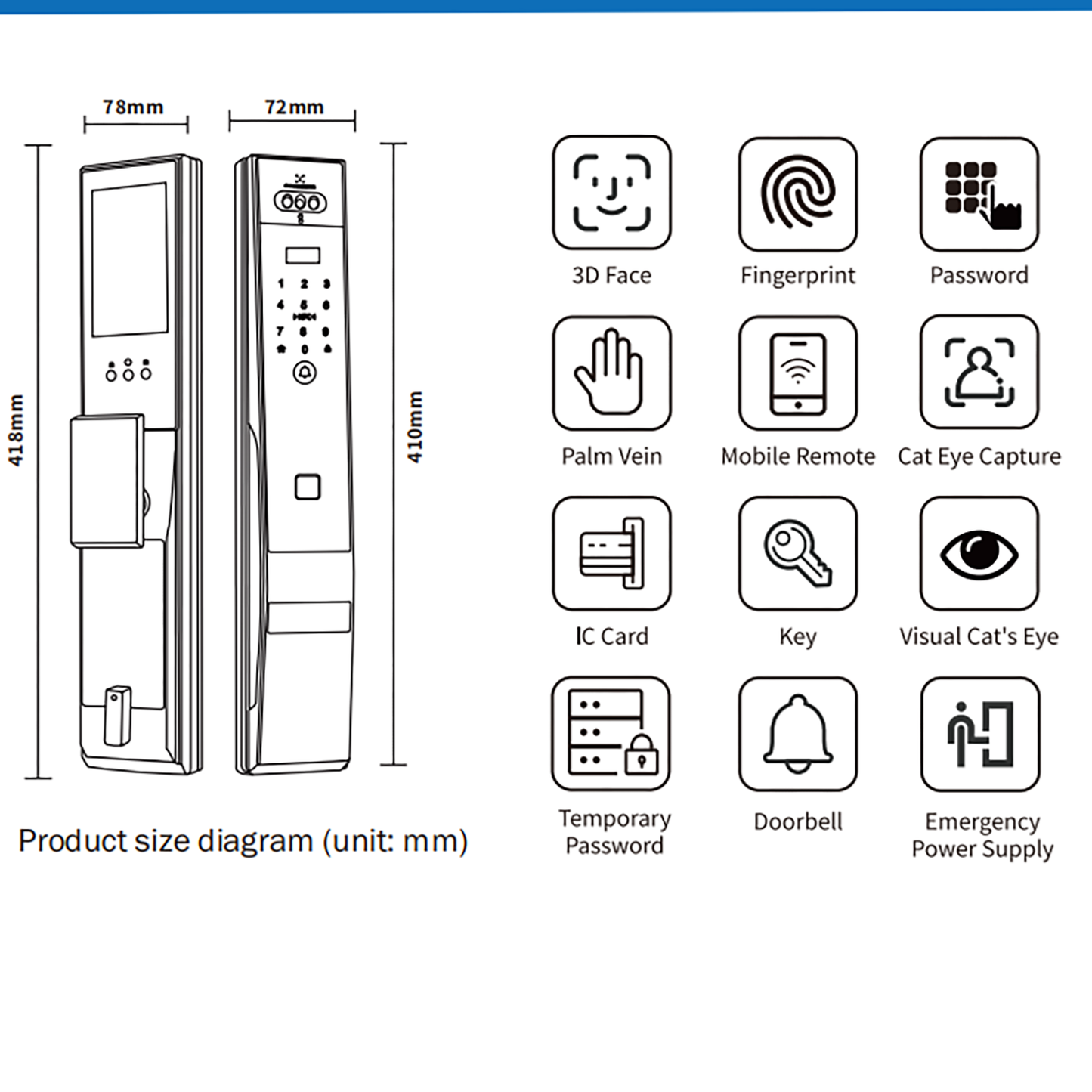 K10 Palm Vein 3D Face Smart Door Lock zhongshan sunshine hardware Co., Ltd