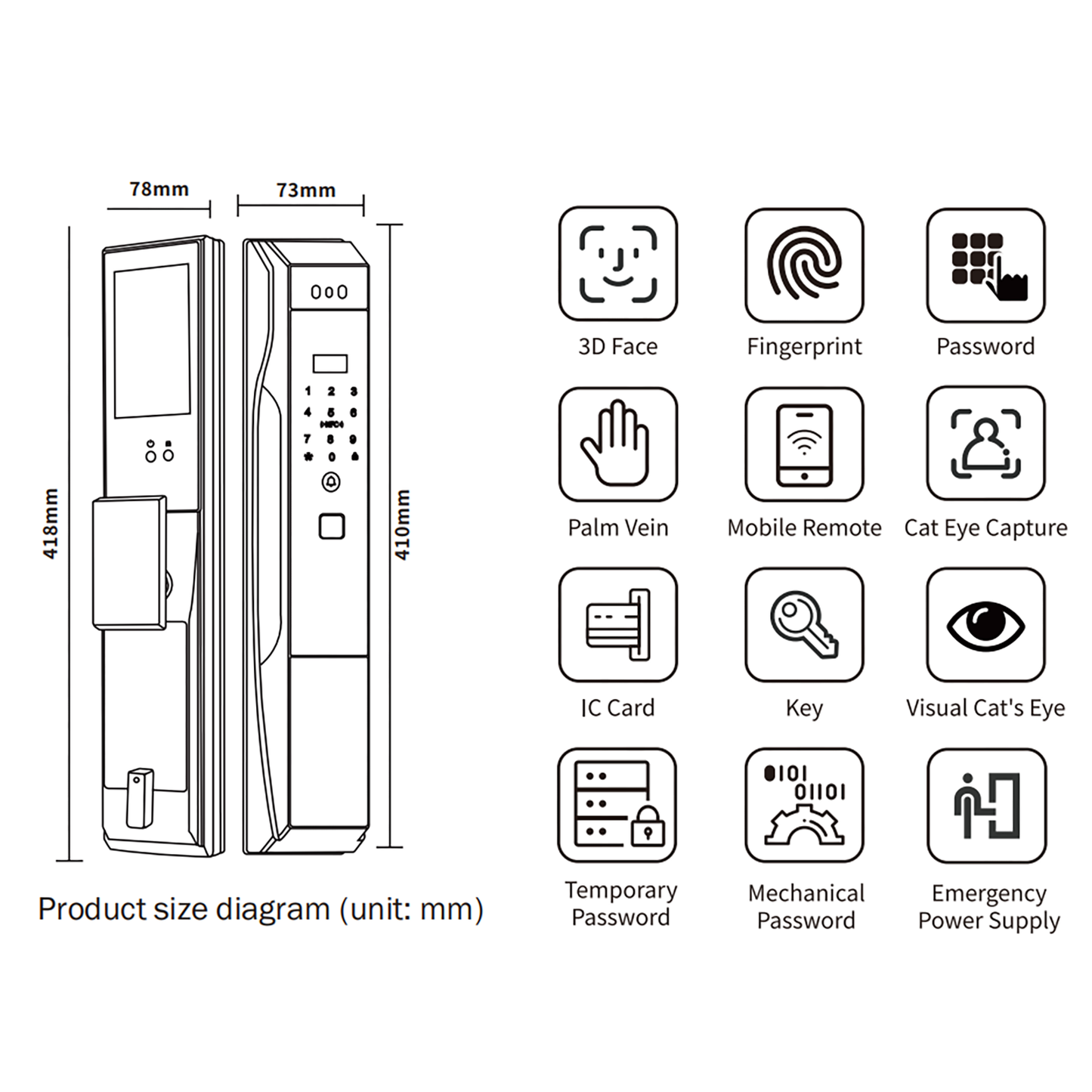 K30 Palm Vein 3D Face Smart Door Lock zhongshan sunshine hardware Co., Ltd