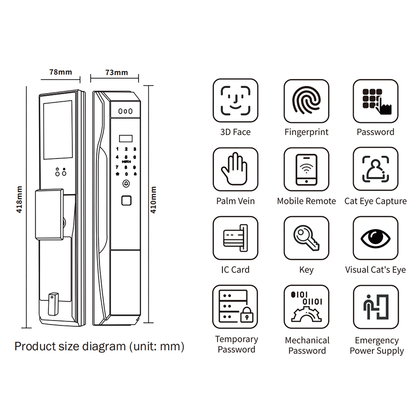 K30 Palm Vein 3D Face Smart Door Lock zhongshan sunshine hardware Co., Ltd